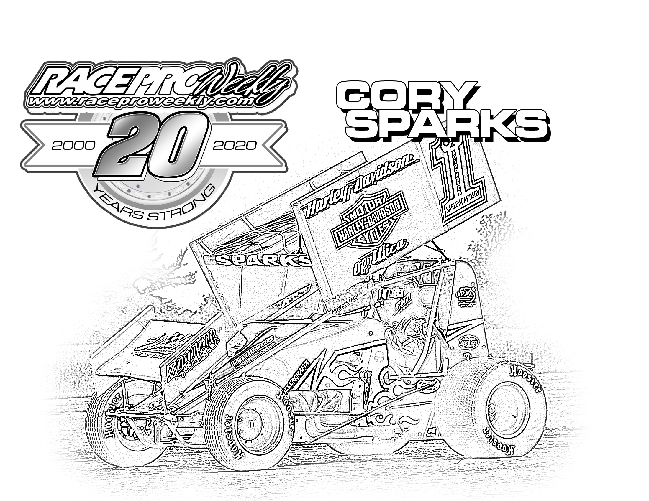 Wingless Sprint Cars Coloring Page Coloring Pages