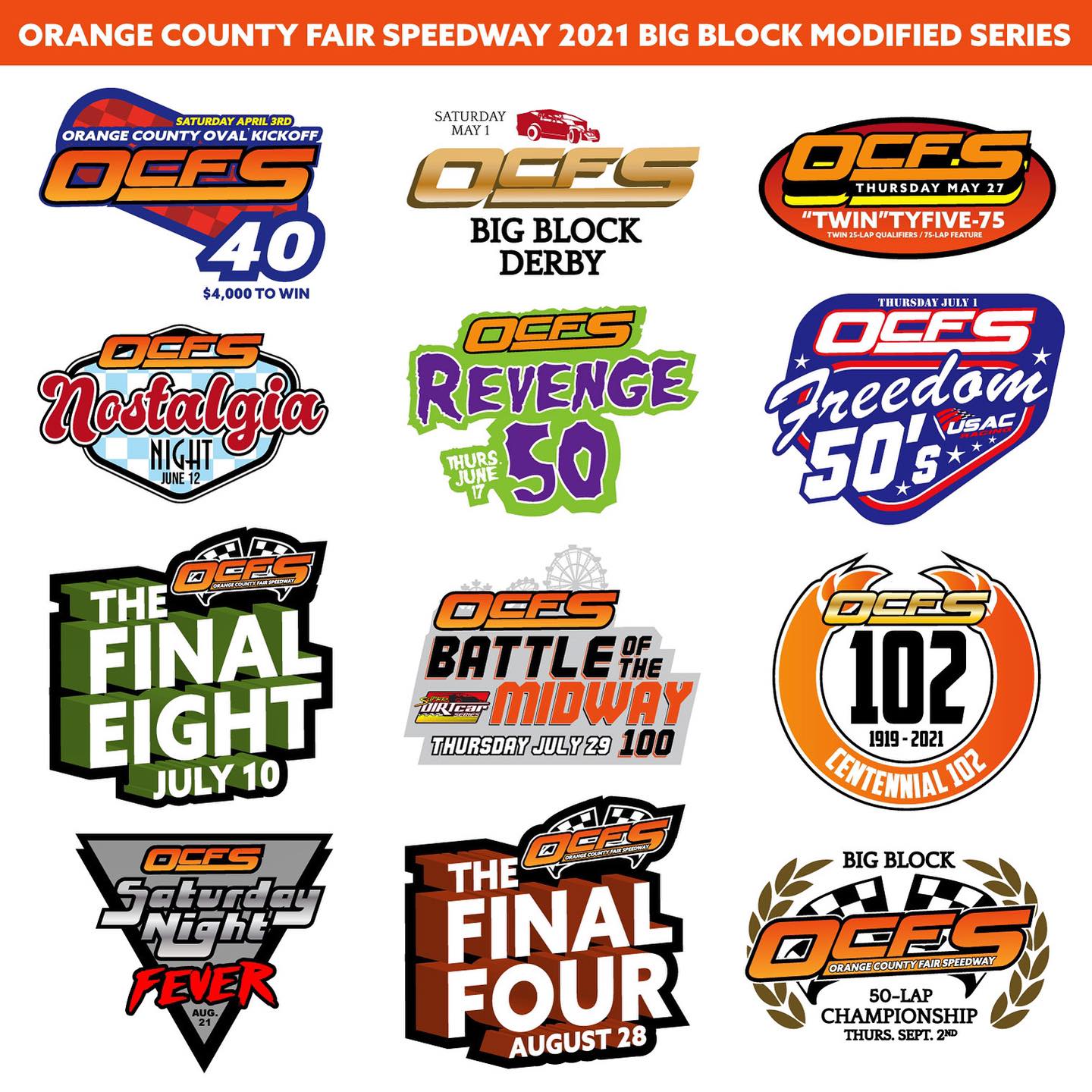 Orange County Fair Speedway Releases 2021 Racing Schedule; Big Blocks